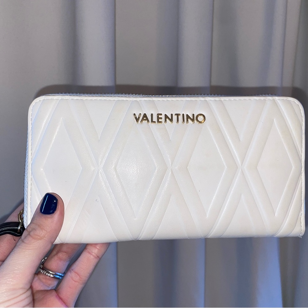 Valentino White Quilted Wallet